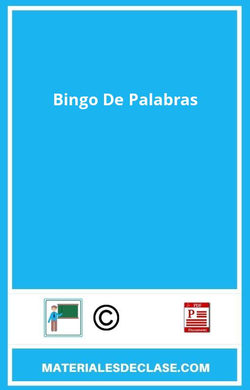 Bingo De Palabras Pdf