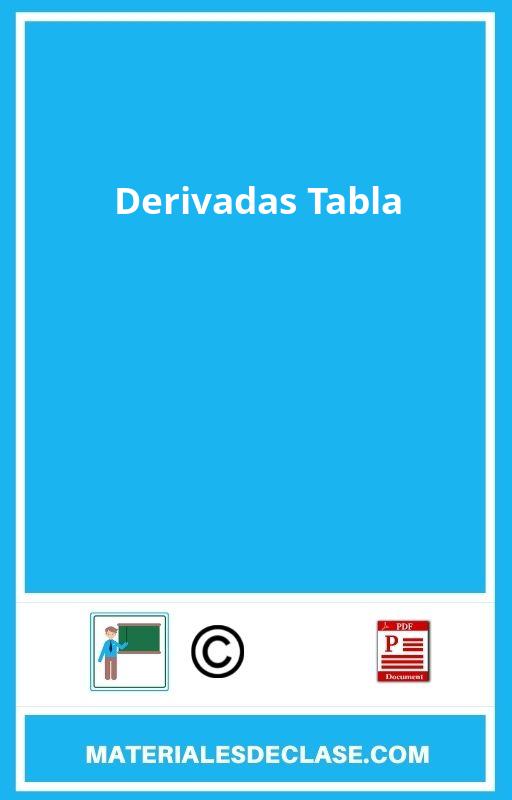 Derivadas Tabla Pdf