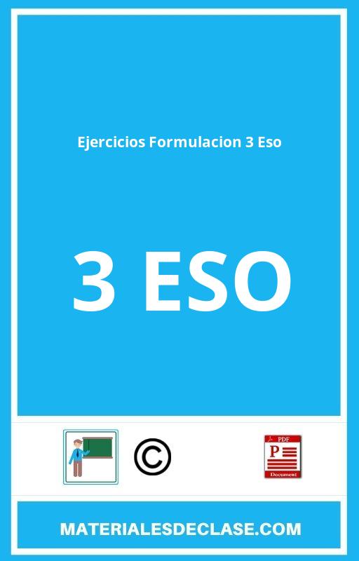 Ejercicios Formulacion 3 Eso Pdf 】 2024 7972