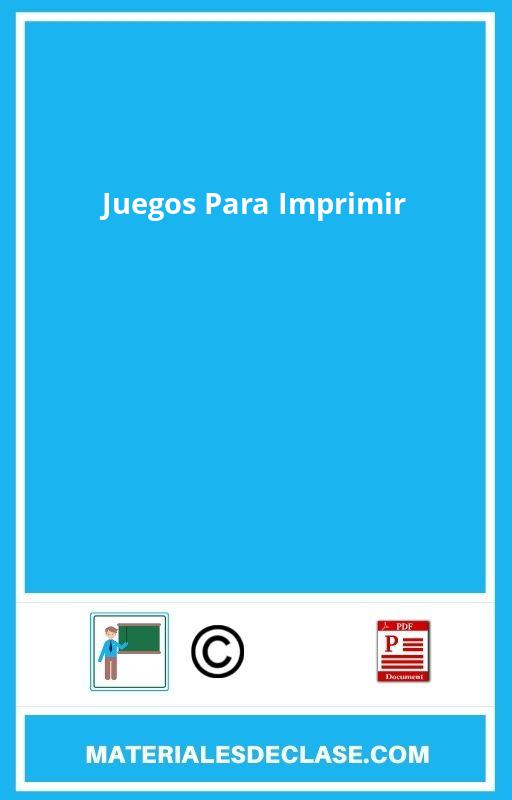 Juegos Para Imprimir Pdf