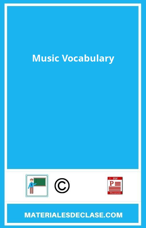 Music Vocabulary Pdf
