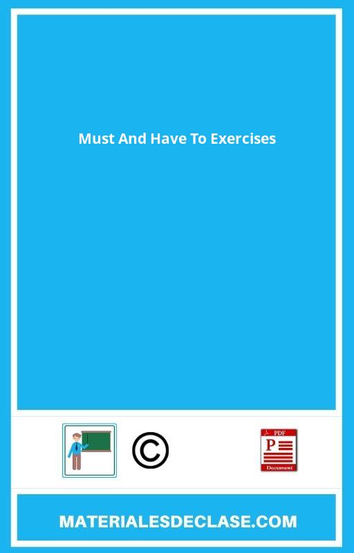 Must And Have To Exercises Pdf 2023